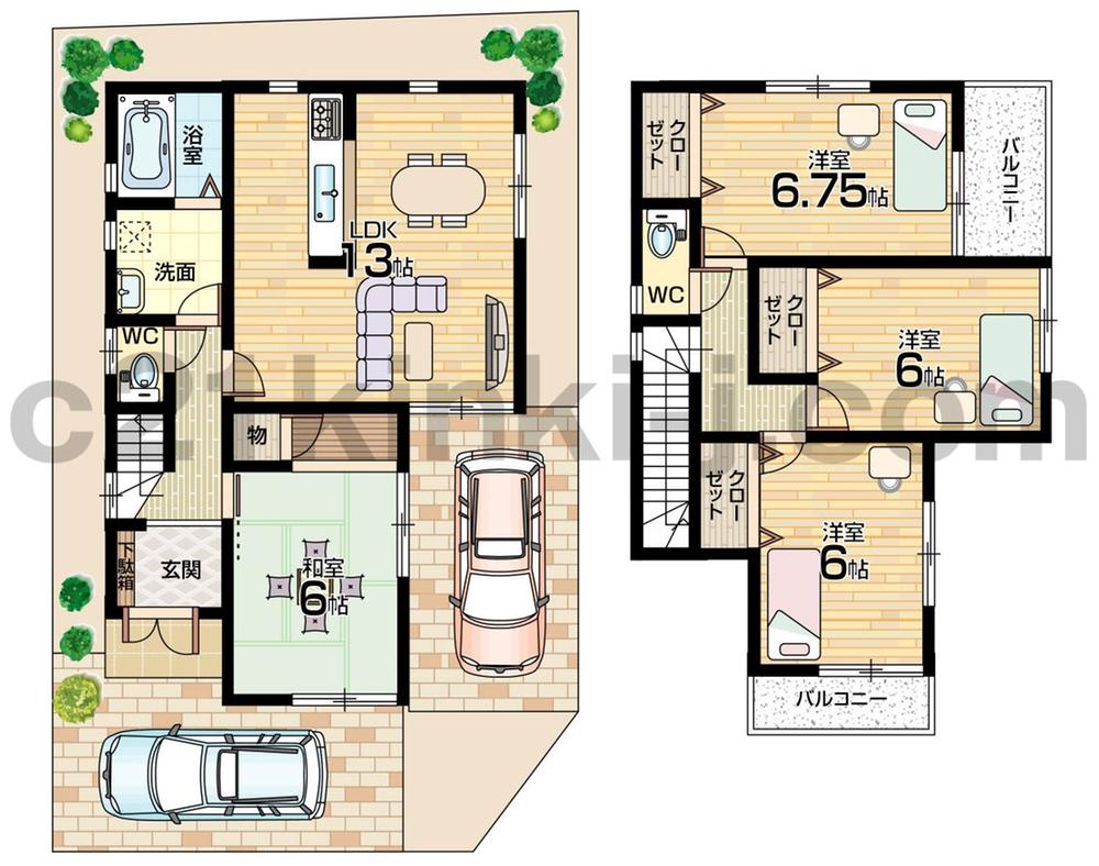 Floor plan. (No. 8 locations), Price 20,600,000 yen, 4LDK, Land area 100.05 sq m , Building area 95.17 sq m