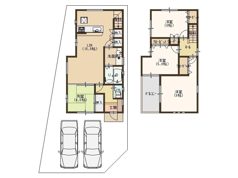 Building plan example (floor plan). There is a nursery situated at 160m walk 2 minutes until the Sunny nursery!