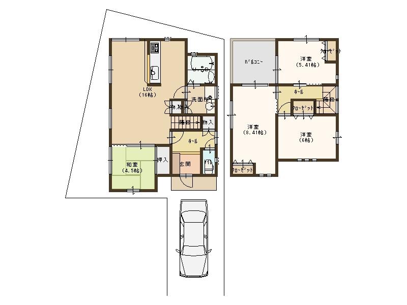 Building plan example (floor plan). There is a nursery situated at 160m walk 2 minutes until the Sunny nursery!