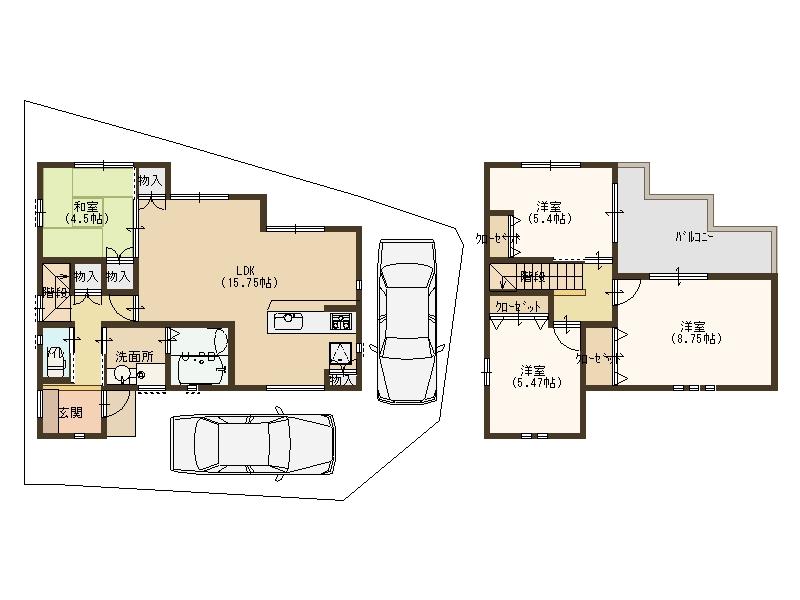Building plan example (floor plan). There is a nursery situated at 160m walk 2 minutes until the Sunny nursery!