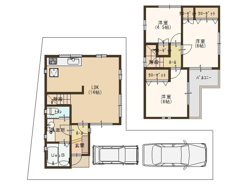 Building plan example (floor plan). There is a nursery situated at 160m walk 2 minutes until the Sunny nursery!
