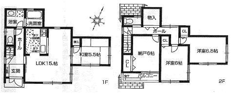 Floor plan. Price 28.8 million yen, 4LDK+S, Land area 117.43 sq m , Building area 94.77 sq m