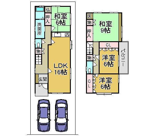 Floor plan. 23.8 million yen, 4LDK, Land area 107.88 sq m , Building area 105.7 sq m