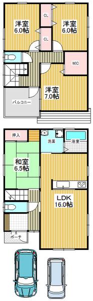 Floor plan. 18,800,000 yen, 4LDK, Land area 115.55 sq m , Building area 99.22 sq m
