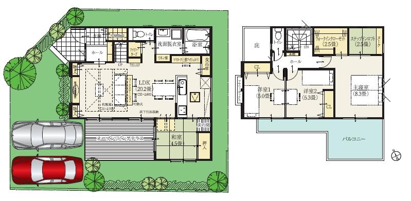 Floor plan. Price 36,999,000 yen, 4LDK+S, Land area 160.01 sq m , Building area 107.23 sq m