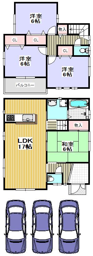 Floor plan. Price 24,800,000 yen, 4LDK, Land area 111.31 sq m , Building area 94.77 sq m
