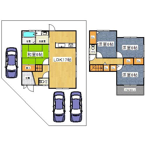 Building plan example (Perth ・ Introspection). Building plan example
