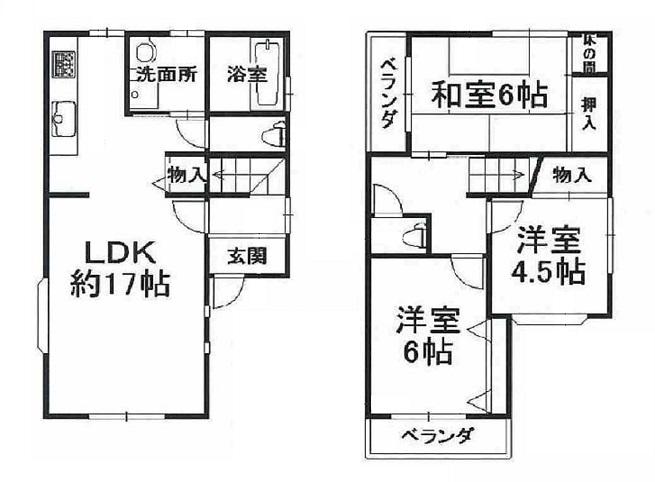 Floor plan. 16,980,000 yen, 3LDK, Land area 82.5 sq m , Building area 82.31 sq m with both sides veranda, Daylighting ・ It is ventilation pat.