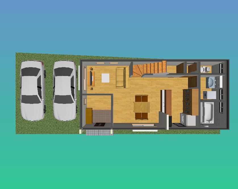 Building plan example (Perth ・ Introspection). ☆ Building introspection bird's-eye view ☆