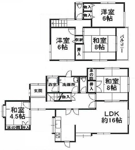 Floor plan. 24,900,000 yen, 5LDK, Land area 377 sq m , Is a floor plan of the building area 119.74 sq m spacious 5LDK.