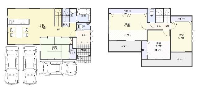 Floor plan. 34,800,000 yen, 4LDK, Land area 146.31 sq m , All Shitsuminami orientation to attract building area 108.33 sq m light and wind