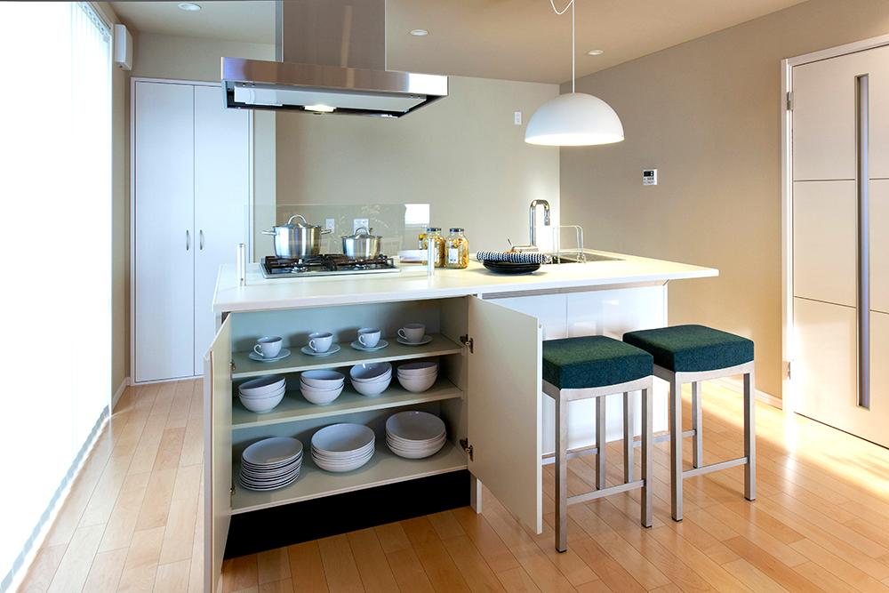 Other Equipment. Cupboard built into the kitchen counter next to. There is a better-than-expected storage capacity.