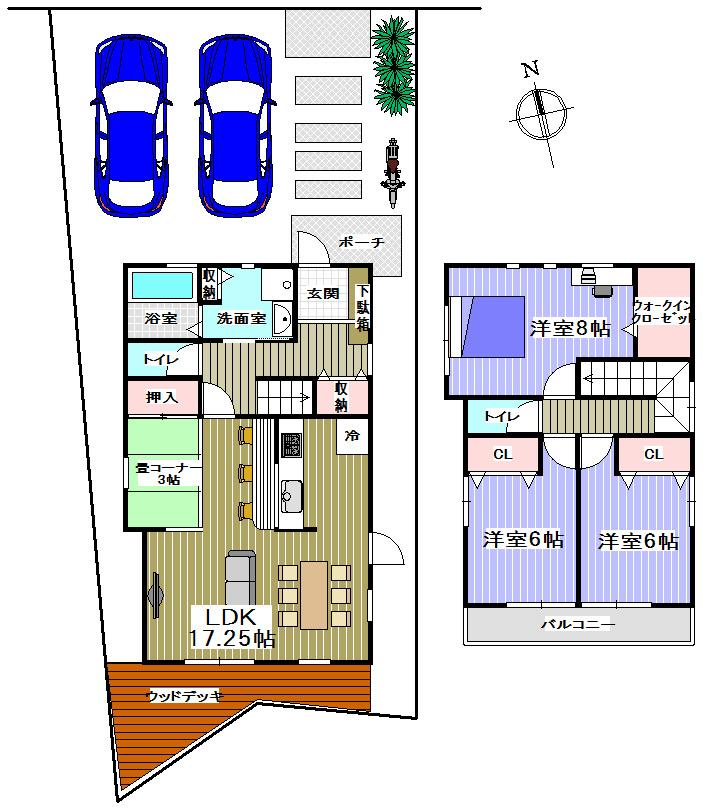 Other building plan example. Building plan example 3LDK + tatami corner Building area Total floor 101.22 sq m Building price 14,467,950 yen