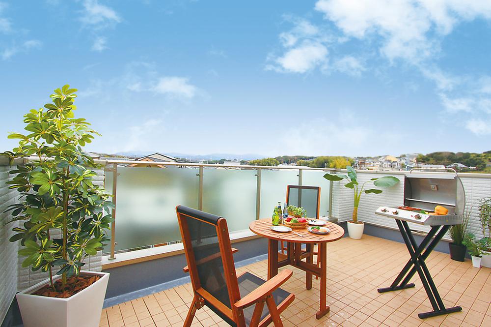 Balcony. Designer House No. 3 place Rooftop balcony