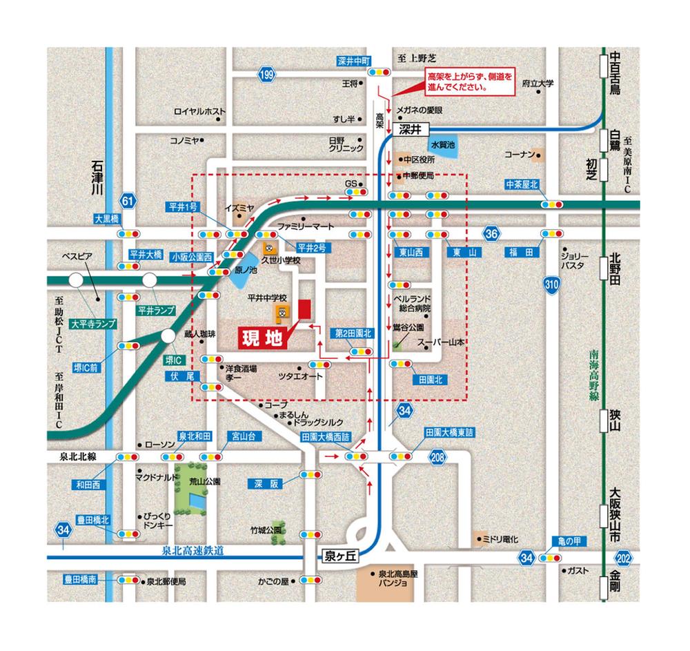 Local guide map. Local broad view