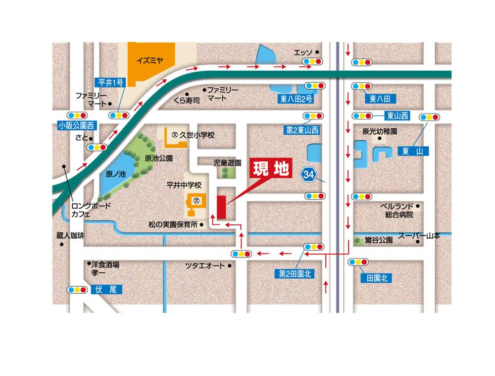 Local guide map. Local detailed view