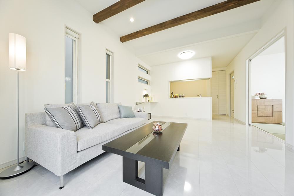 Model house photo. Living