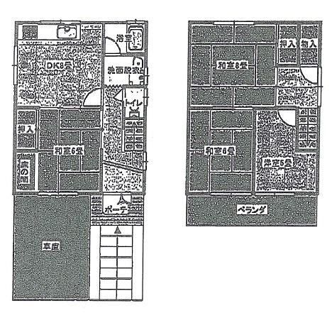 Floor plan. 9.8 million yen, 4DK, Land area 70.5 sq m , There only the number of the room is this dated building area 79.48 sq m garage.