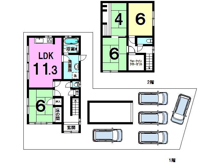 Floor plan. 23.8 million yen, 4LDK, Land area 203.86 sq m , Building area 106.4 sq m