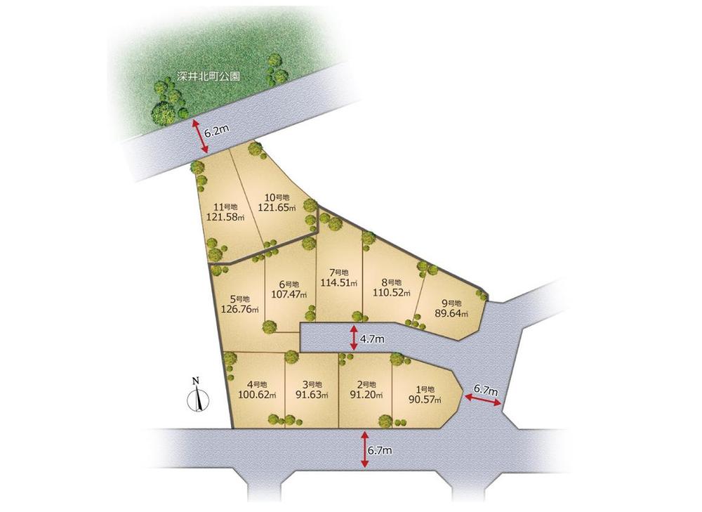 The entire compartment Figure. Widely front road, A quiet residential area
