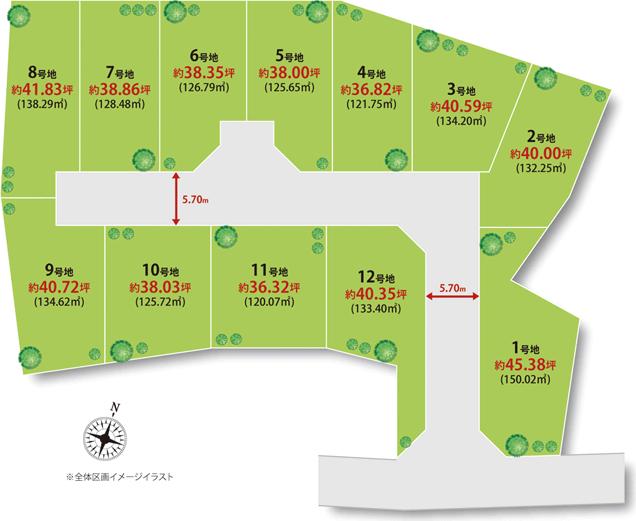 The entire compartment Figure. Site area average of 40 pyong clear some land plan of