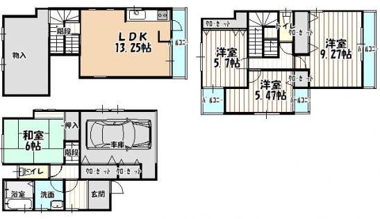 Floor plan. 23.8 million yen, 4LDK + S (storeroom), Land area 82.43 sq m , Building area 101.52 sq m