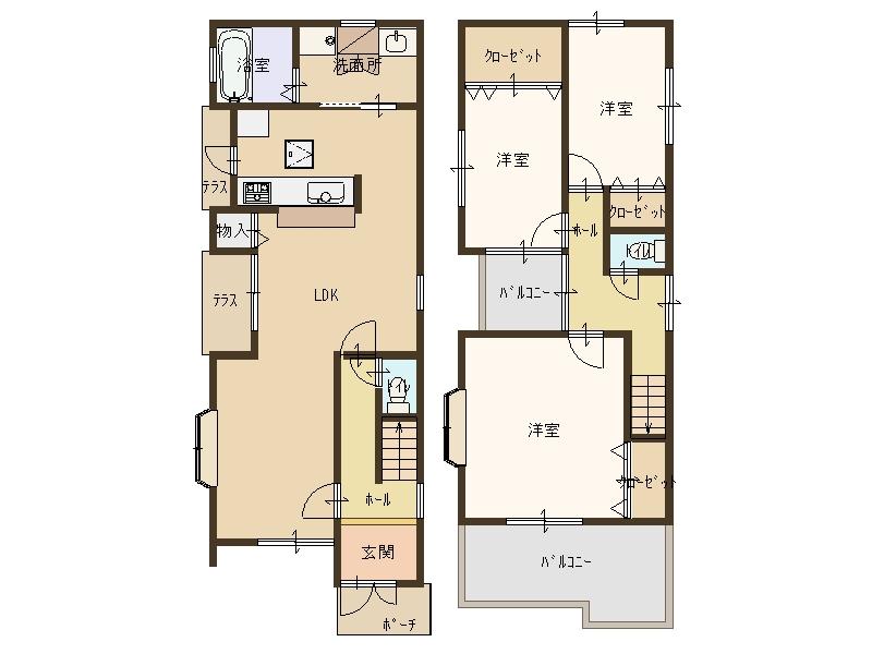 Floor plan. 29 million yen, 3LDK, Land area 100 sq m , The building is the area 97.66 sq m spacious house