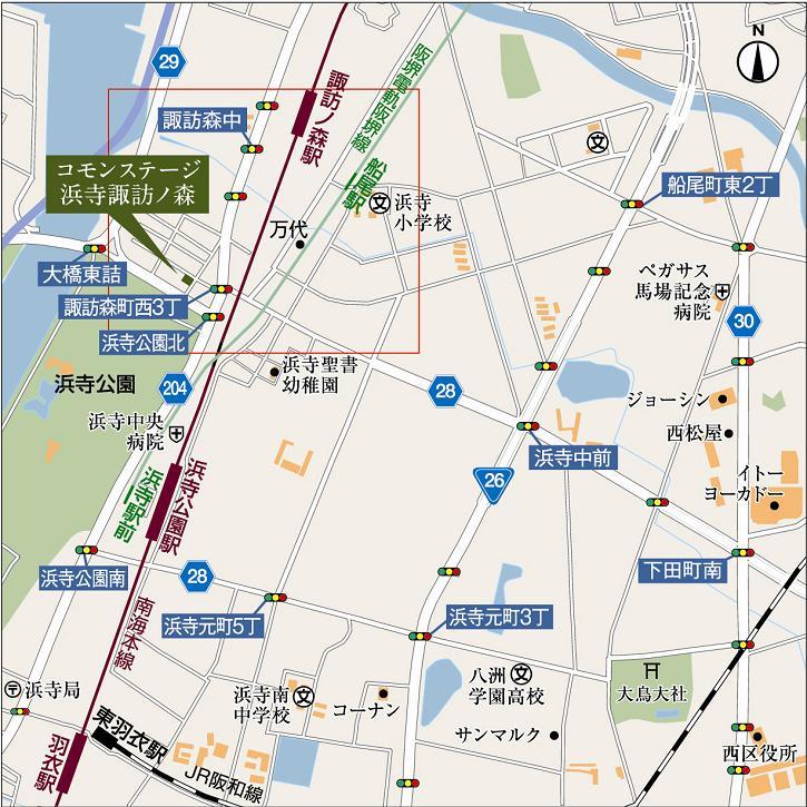 Local guide map. 2 station is available, Commuting also be useful leisure location.