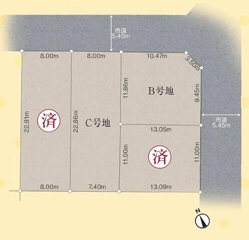 Compartment figure. Land price - building the conditional residential land [All four compartment]