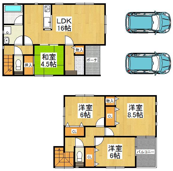 Floor plan. 23.8 million yen, 4LDK, Land area 144.45 sq m , Building area 98.82 sq m