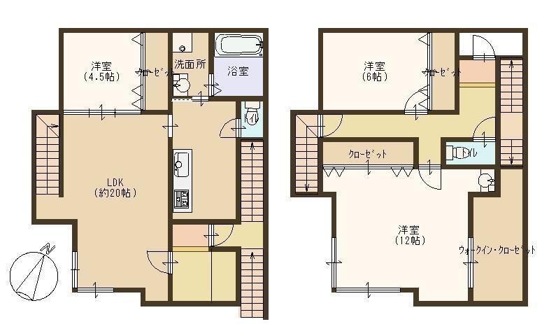 Floor plan. 16.8 million yen, 3LDK, Land area 23.46 sq m , There is housed in a building area of 103.12 sq m each room is a floor plan of 3LDK ☆ ☆