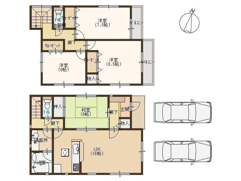 Floor plan. Price 23.8 million yen, 4LDK, Land area 138.66 sq m , Building area 103.68 sq m