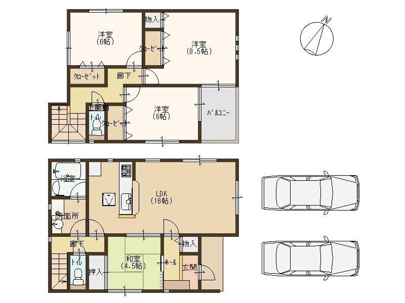 Floor plan. Price 23.8 million yen, 4LDK, Land area 144.45 sq m , Building area 98.82 sq m
