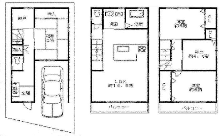 Floor plan. 24,800,000 yen, 4LDK + S (storeroom), Land area 63.09 sq m , Building area 111.78 sq m is 4LDK rare at this location. It is immediately preview Allowed in been thoroughly reform.