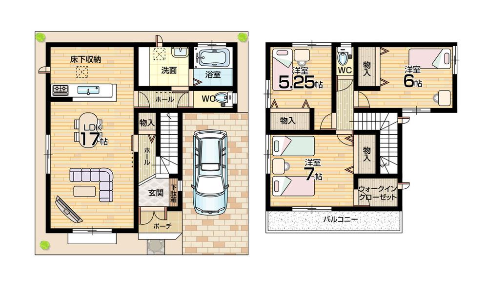 Floor plan. (B No. land), Price 21,800,000 yen, 3LDK+S, Land area 82.91 sq m , Building area 90.25 sq m