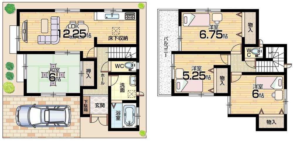 Floor plan. (C No. land), Price 21,800,000 yen, 4LDK, Land area 82.91 sq m , Building area 88.6 sq m