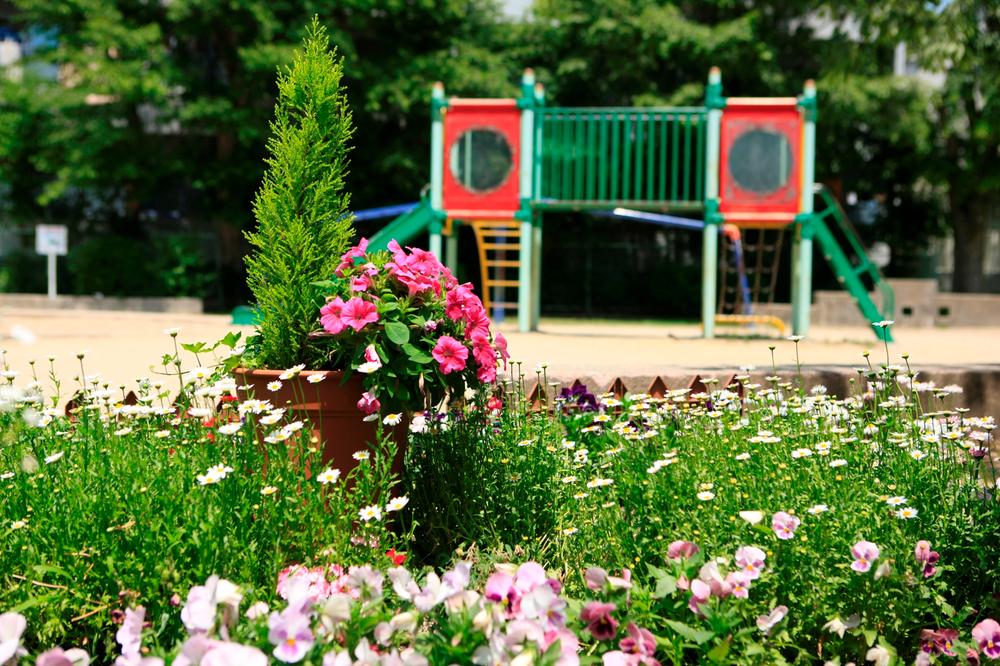 park. Enokimoto the town park, which spread across the road of 30m city block to the park. Spring cherry blossom viewing ・ Summer Bon festival dance, etc., Crowded as well as a stage of regional.