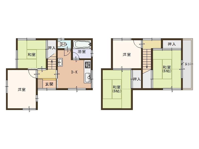 Floor plan. 11 million yen, 5DK, Land area 57.91 sq m , It is a building area of 69.66 sq m living easy home