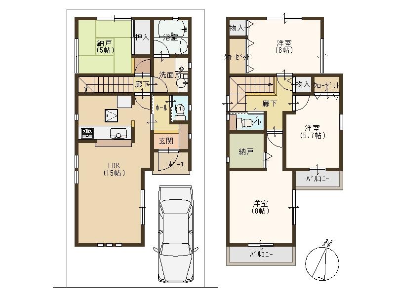 Floor plan. 25,800,000 yen, 4LDK, Land area 90.11 sq m , It is a building area of 90.11 sq m living easy home