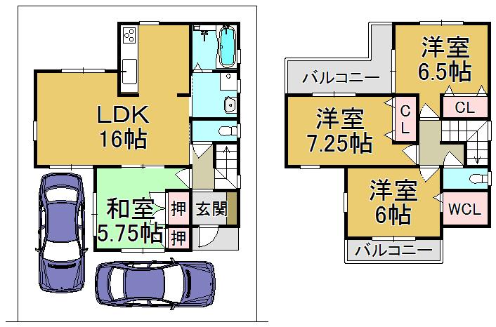 Floor plan. (No. 3 locations), Price 31,800,000 yen, 4LDK, Land area 102.46 sq m , Building area 95.17 sq m
