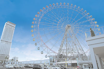 Shopping centre. The new facility "Shikuru" the mark is a large Ferris wheel of 3700m Rinku to Shikuru. Beautiful night of illumination
