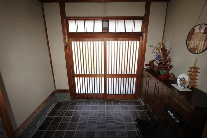 Entrance. Wooden entrance