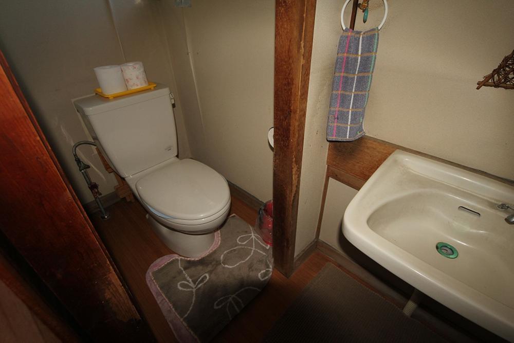 Toilet. Wooden toilet