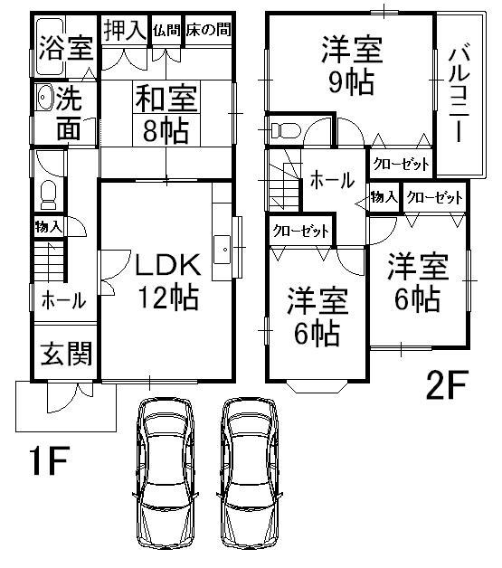 Floor plan. 14.8 million yen, 4LDK, Land area 122.19 sq m , Building area 102.67 sq m