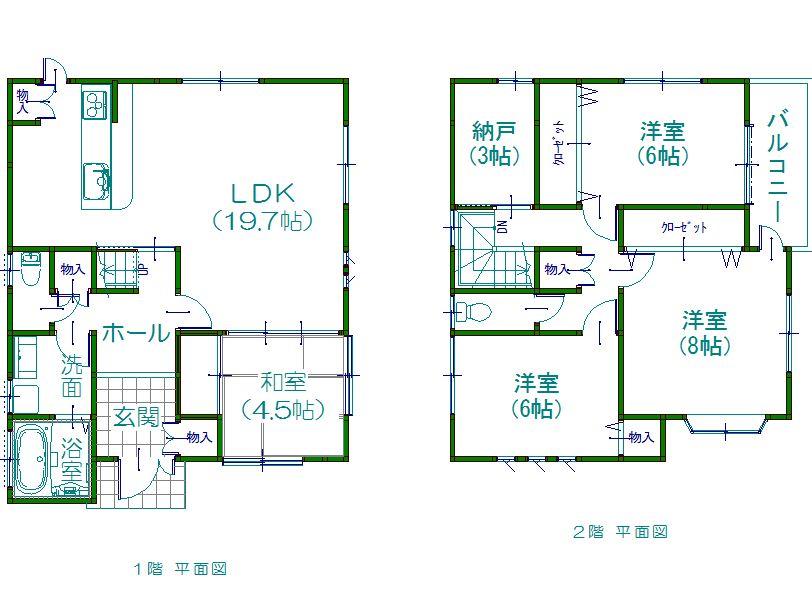 Floor plan. (No. 3 locations), Price 28.6 million yen, 4LDK+S, Land area 164.71 sq m , Building area 115.09 sq m
