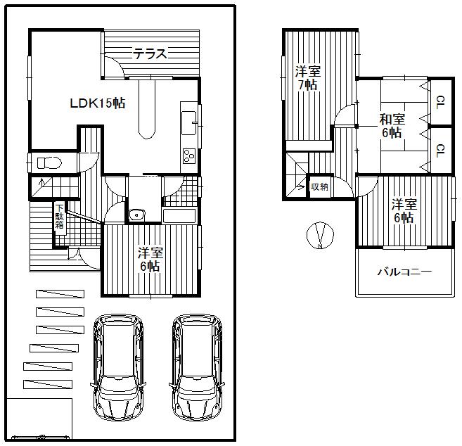 Floor plan. 12.8 million yen, 4LDK, Land area 122.56 sq m , Building area 89.1 sq m 4LDK.
