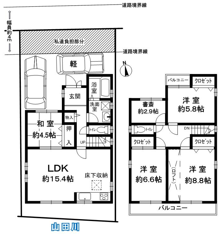 Floor plan. 33,900,000 yen, 4LDK + S (storeroom), Land area 110.6 sq m , Building area 103.67 sq m