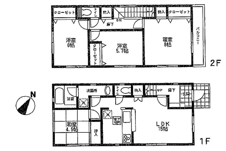 Floor plan. 34,800,000 yen, 4LDK, Land area 100 sq m , Building area 92.33 sq m
