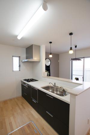 Building plan example (introspection photo). Model room (kitchen)