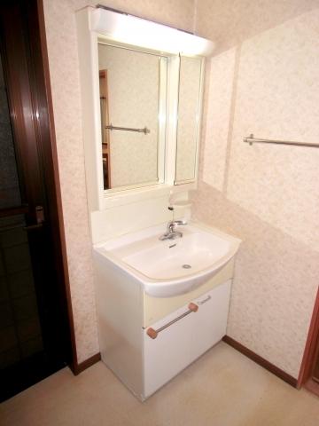 Wash basin, toilet. ◇ bright washstand